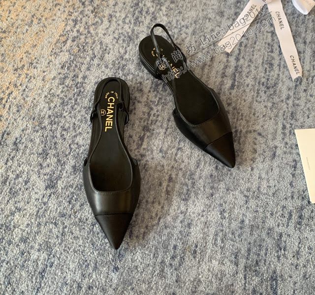 Chanel女鞋 香奈兒2020Cruise新款 小香單鞋 Chanel羊皮後空涼鞋  naq1124